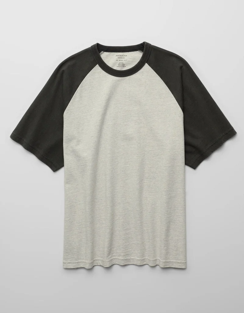 American Eagle  AE Relaxed Heavyweight Raglan T-Shirt for Men | Best Price UAE