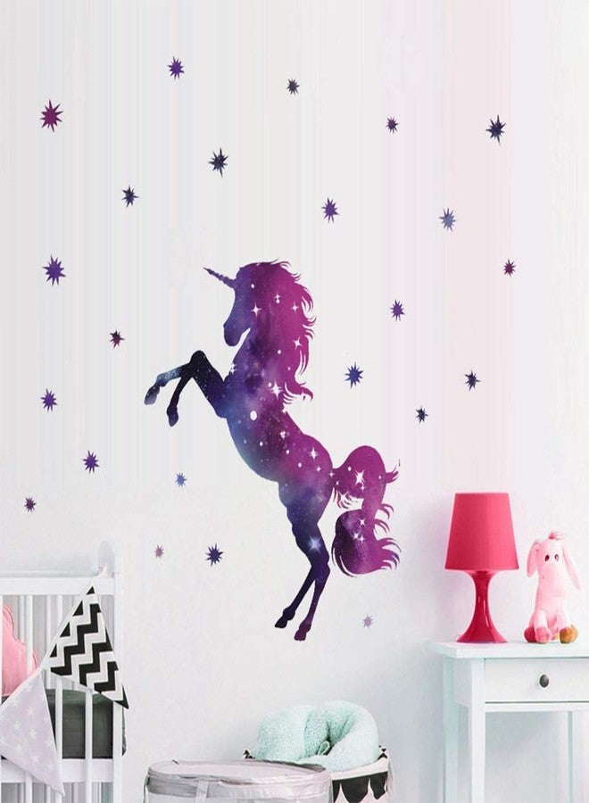 Bamsod Dream Unicorn Wall Stickers Kids Wall Decals Art for Girls Boys Bedroom,Home Decor 14''x23.6'' - Image 1