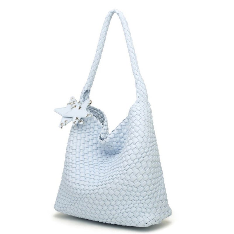 French Retro Niche Design Woven Bag Large Capacity Tote Bag Casual Lazy Style Shoulder Armpit Bag Bucket Bag - Image 4