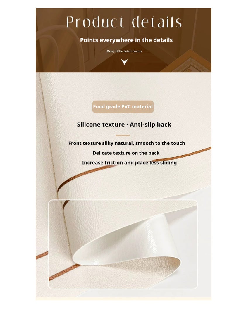 New leather western-style table mat, oval shaped, light luxury, high-end leather table mat, no wash, waterproof, oil resistant, household tableware, dining plates, bowl mats - Image 5