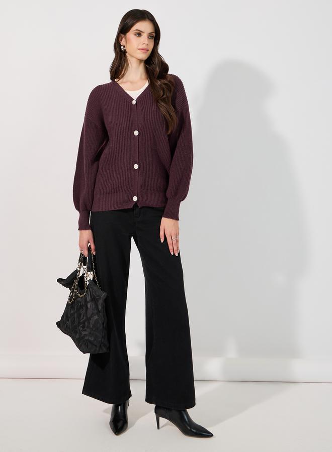 ستايلي كارديجان فضفاض بأزرار غلق - Image 2