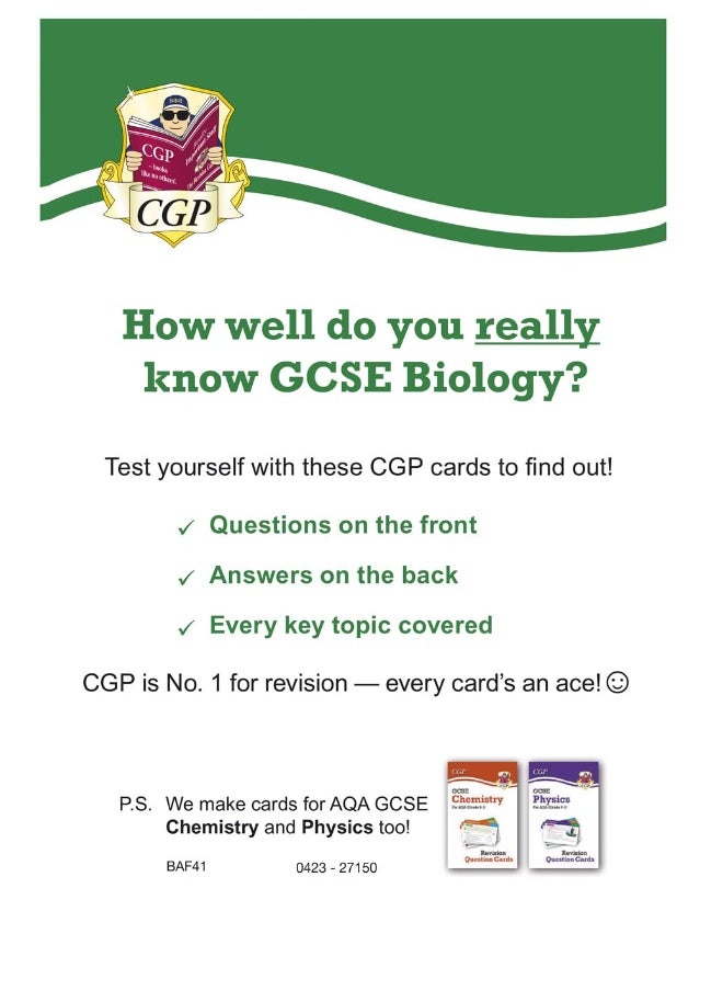 9-1 GCSE Biology AQA Revision Question Cards  - Image 2