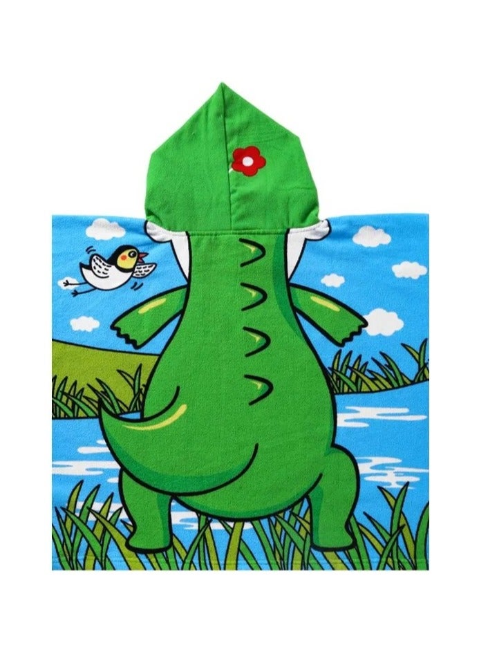 Kids Bath Towel for 1 - 5 Years Toddler, 1Pcs Kids Hooded Towel, Microfiber Bath Towel Super Soft Robe Poncho Bathrobe, Boys Girls Swimming Beach Holiday Water Playing Pool Bath Coverups, Dinosaur Style  - Image 2