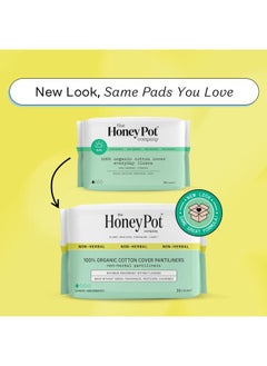 the Honey Pot company Non-Herbal Everyday Panty Liners for Women - Organic Cotton Cover & Ultra-Absorbent Pulp Core - Sanitary Pads - Feminine Care - FSA & HSA Eligible - 30 ct  - Image 2