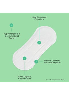 the Honey Pot company Non-Herbal Everyday Panty Liners for Women - Organic Cotton Cover & Ultra-Absorbent Pulp Core - Sanitary Pads - Feminine Care - FSA & HSA Eligible - 30 ct  - Image 3