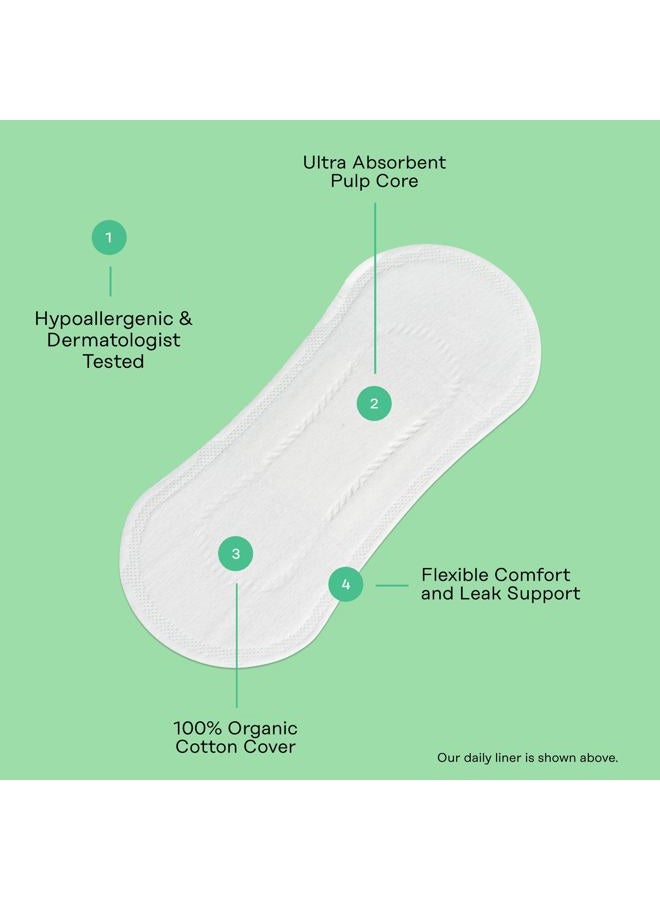 the Honey Pot company Non-Herbal Everyday Panty Liners for Women - Organic Cotton Cover & Ultra-Absorbent Pulp Core - Sanitary Pads - Feminine Care - FSA & HSA Eligible - 30 ct - Image 3