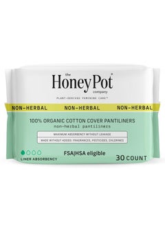 the Honey Pot company Non-Herbal Everyday Panty Liners for Women - Organic Cotton Cover & Ultra-Absorbent Pulp Core - Sanitary Pads - Feminine Care - FSA & HSA Eligible - 30 ct  - Image 1