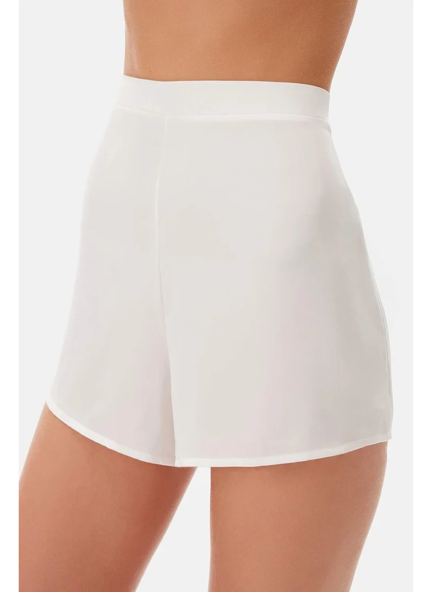 dagi White Satin Shorts