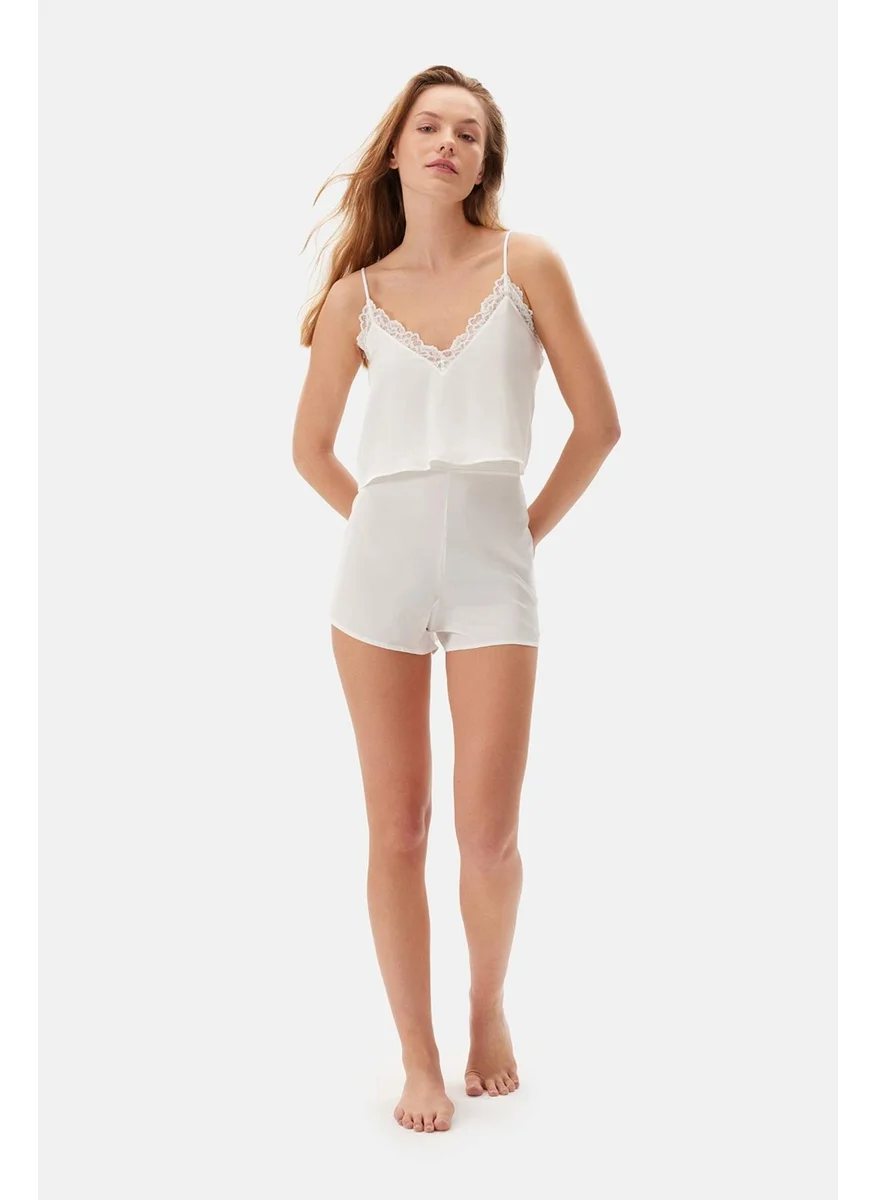 dagi White Satin Shorts