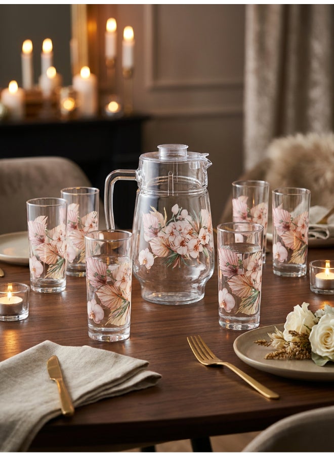 Luminarc Florosa Amsterdam 7 Piece Drink Set includes 1.8LJug, 6 x 270ml Tivoli Glass Tumblers, Made of Annealed High Quality & Durable Glass - Image 4