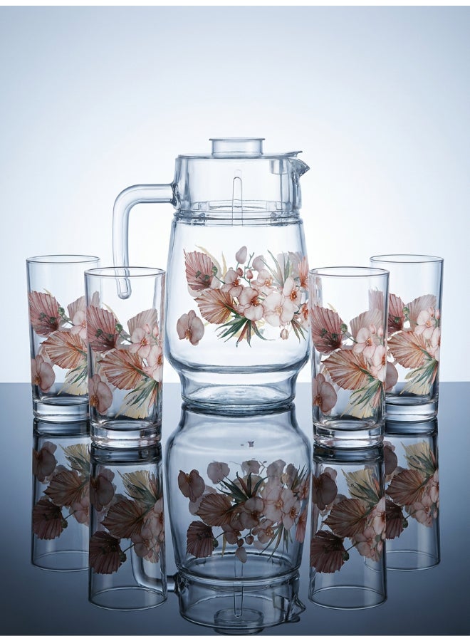 Luminarc Florosa Amsterdam 7 Piece Drink Set includes 1.8LJug, 6 x 270ml Tivoli Glass Tumblers, Made of Annealed High Quality & Durable Glass - Image 5