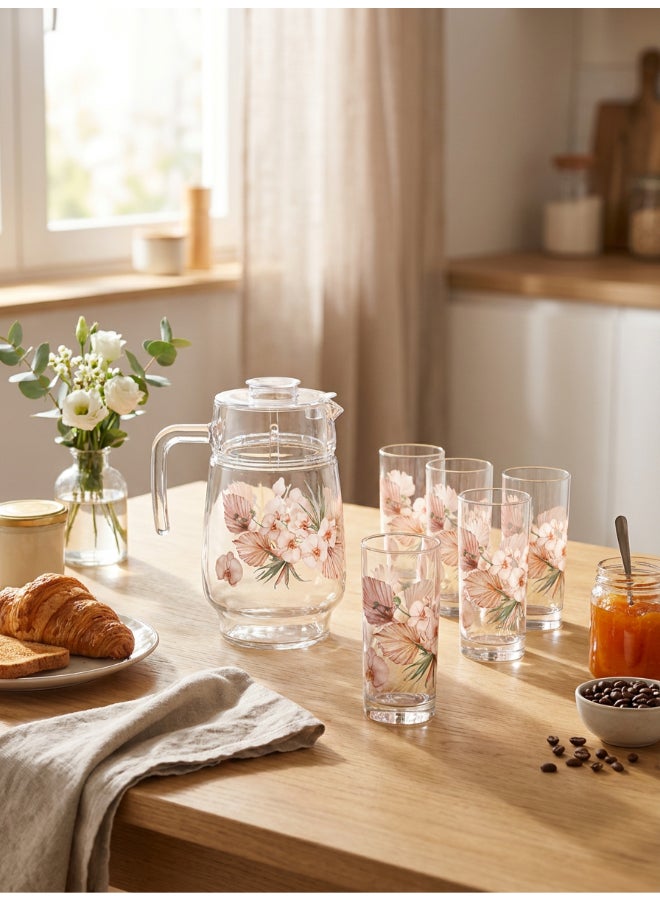 Luminarc Florosa Amsterdam 7 Piece Drink Set includes 1.8LJug, 6 x 270ml Tivoli Glass Tumblers, Made of Annealed High Quality & Durable Glass - Image 3