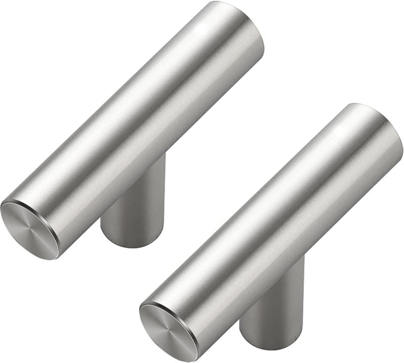 Ravinte Decor 30 Pack Brushed Nickel Cabinet Knobs - Kitchen Silver Pulls for Drawer Stainless Steel Dresser Hardware 2in Length Single Hole T Bar, RDT50LS30 - Image 1