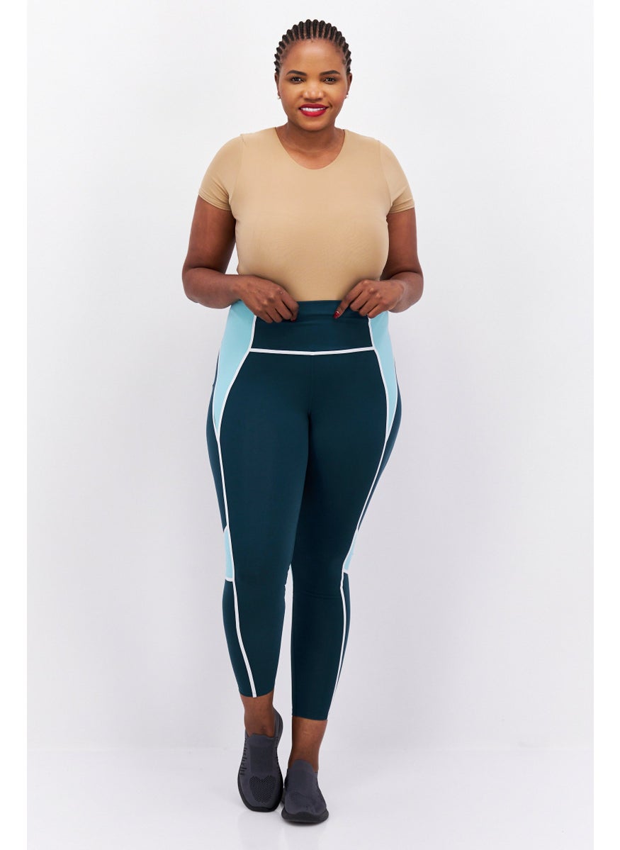 Reebok Women Plus Size Training Tights, Dark Green  - Image 2