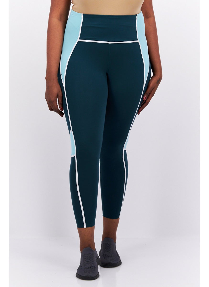 Reebok Women Plus Size Training Tights, Dark Green  - Image 1