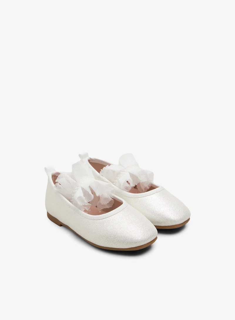 Matalan Girls White Ruffle Ballet Shoes