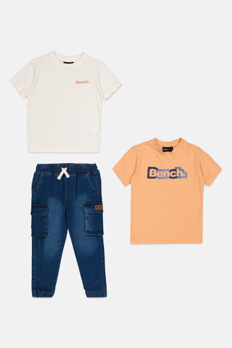 Bench Kids Boy 3 Pieces Short Sleeve Graphic Print Tops And Bottom Set, Multicolor - Image 2