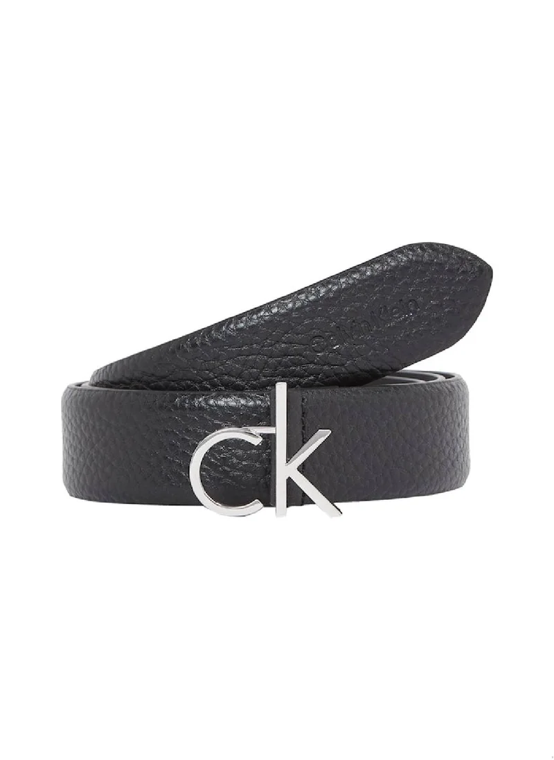 CALVIN KLEIN Women's Ck Logo Buckle Belt - Leather, Black