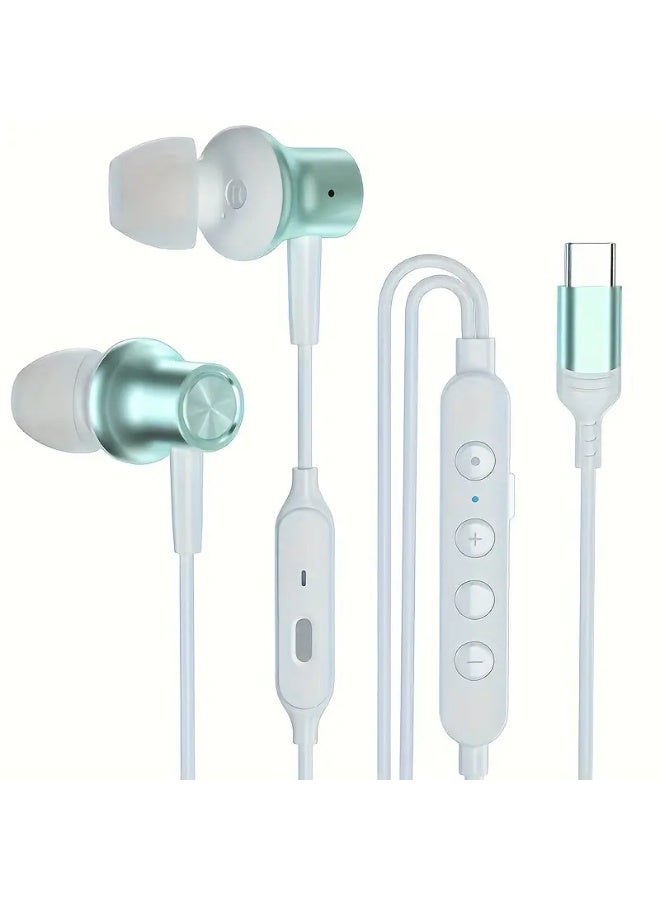 Arabash Type-C Wired Voice-Changing Earphones, Intra-Auricular Karaoke Buds with Sound Card and Volume Control Buttons for Multi-Mood Effects, Suitable for Live Streaming & Recording Singing, 3D Stereo HIFI Quality Gaming Music Vocal Proactive Noise Cancelling - Image 2