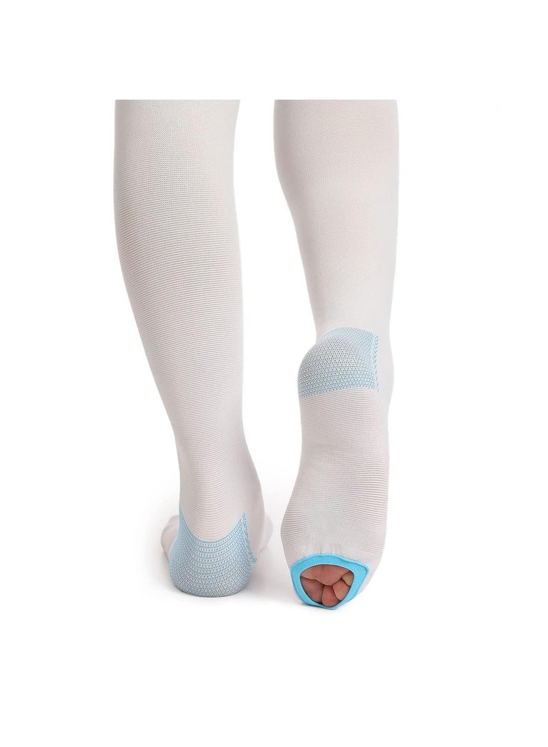 Sweet seven جوارب ضغط متدرجة للنساء والرجال - جوارب دعم 15-20 مم زئبق - بيضاء - جوارب جراحية TED حجم L - Image 3
