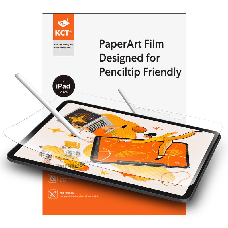 KCT 2 Pack Paperfeel Screen Protector Compatible with iPad Pro 11 inch M5 2025 / M4 2024, Anti-Glare & Matte Film for Drawing/Writing, Compatible with Apple Pencil - Image 1