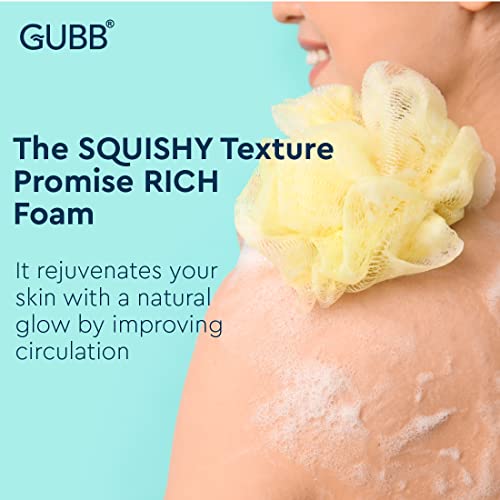 GUBB Luxe Bath Sponge Round Loofah For Women & Men - Pebble - Soft & Fluffy With Multiple Layers of Fibrous Matrix For A Fun Shower Time | Scrub off Dead Skin, Soft Mesh, Gentle Exfoliation - - Image 5