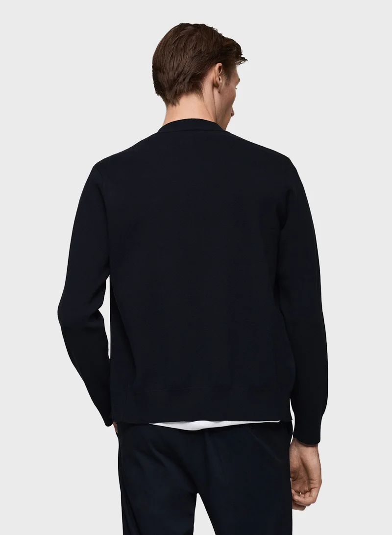 مانجو مان Zipped Knit Cardigan