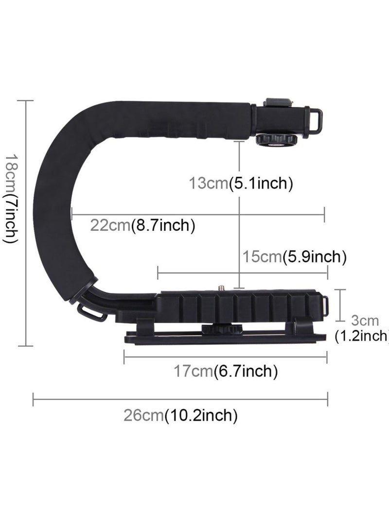 C-Type Portable Vlog Kit - LED Light Microphone Camera Bracket, Bluetooth Remote - Perfect for Vloggers, Podcasts, Live Streaming, Youtube, AY-49U (Black)  - Image 5