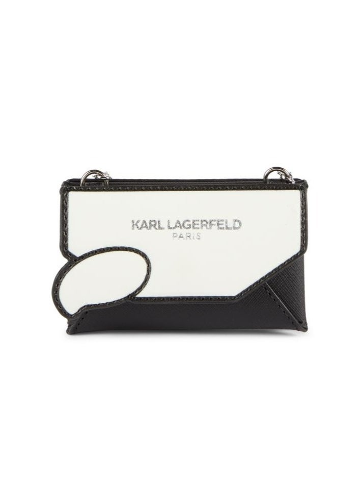 Karl Lagerfeld Paris - Karl Lagerfeld Faux Leather Cardholder-On Chain - Image 1