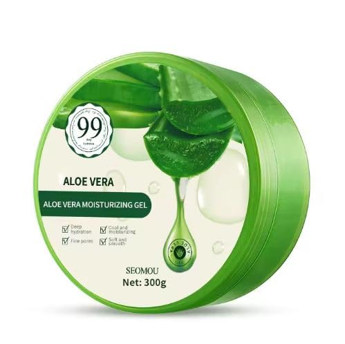 SEOMOU Organic Aloe Vera Gel for Face  Body 96 Pure Aloe Gel Made within 12 Hours of Harvest Ideal for Skin Scalp  Hair Hydration Calming Moisturizer for After Sun Exposure  Sunburns 7oz