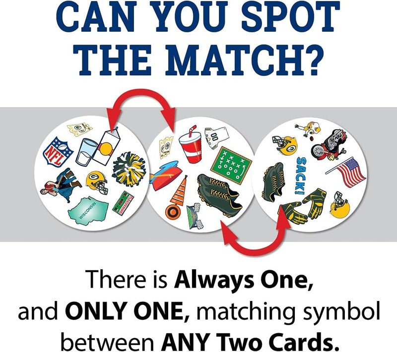 Master Pieces Game Day - NFL Green Bay Packers Spot It Game For Kids, Adults, and Family - Image 4