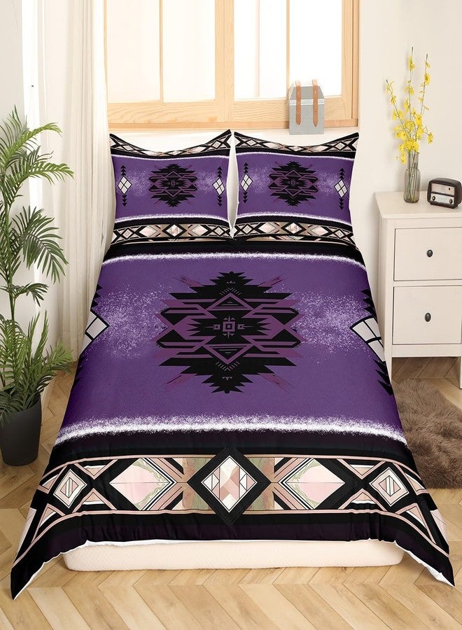 Man Fei Aztec Duvet Cover Set Queen Size, Native Tribal Navajo American Bedding Set 3pcs for Kids Boys, Boho Abstract Geometric Comforter Cover Soft Polyester Quilt Cover with 2 Pillowcases,No Comforter - Image 3