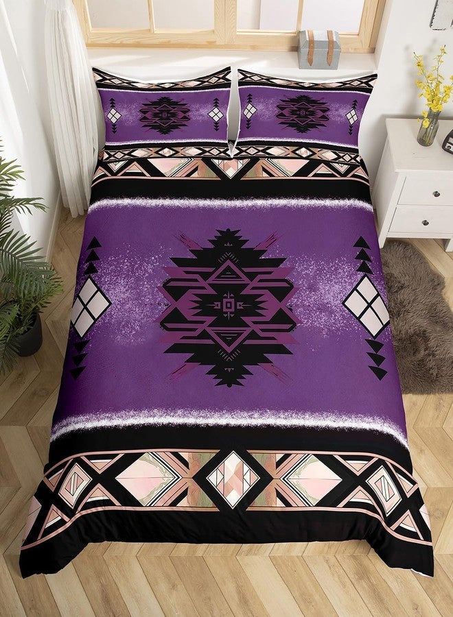 Man Fei Aztec Duvet Cover Set Queen Size, Native Tribal Navajo American Bedding Set 3pcs for Kids Boys, Boho Abstract Geometric Comforter Cover Soft Polyester Quilt Cover with 2 Pillowcases,No Comforter - Image 1