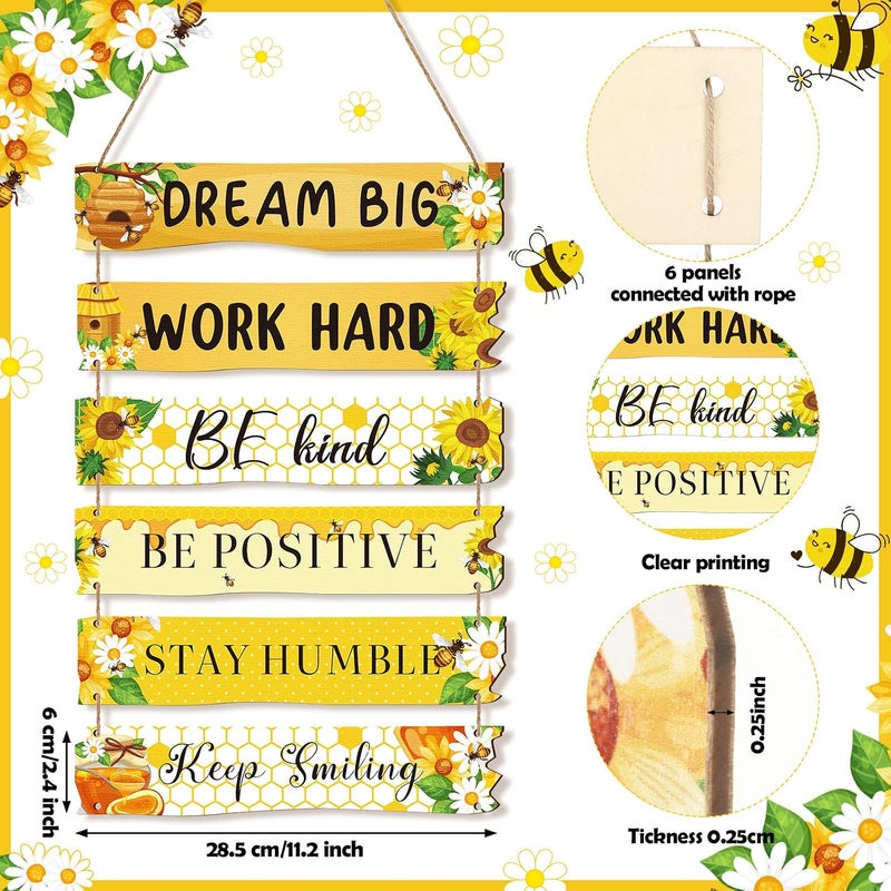 Al Raied ARS® 6 Pcs Rustic Wall Hanging Plaque Sign - Inspirational Quotes Decor for Home and Office - Image 3