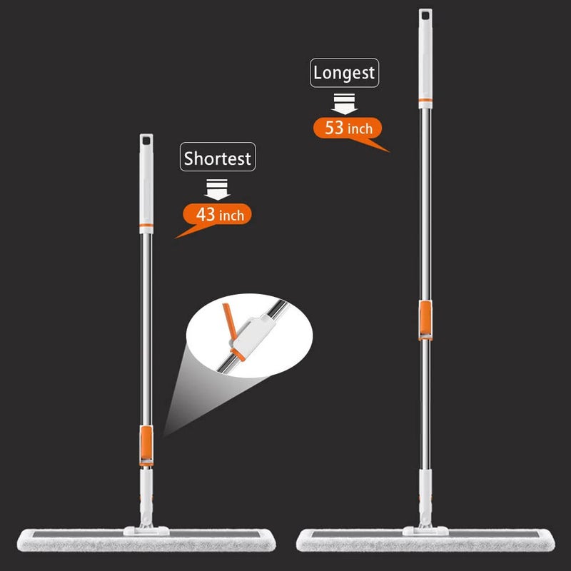 SUNKI 32-Inch Microfiber Flat Mop for Floor Cleaning - Commercial Wide Mop with 360Â° Rotation, Stainless Steel Handle & 4 Reusable Washable Pads - for Hardwood, Laminate, Tile, Dust and Wet Mopping - Image 2