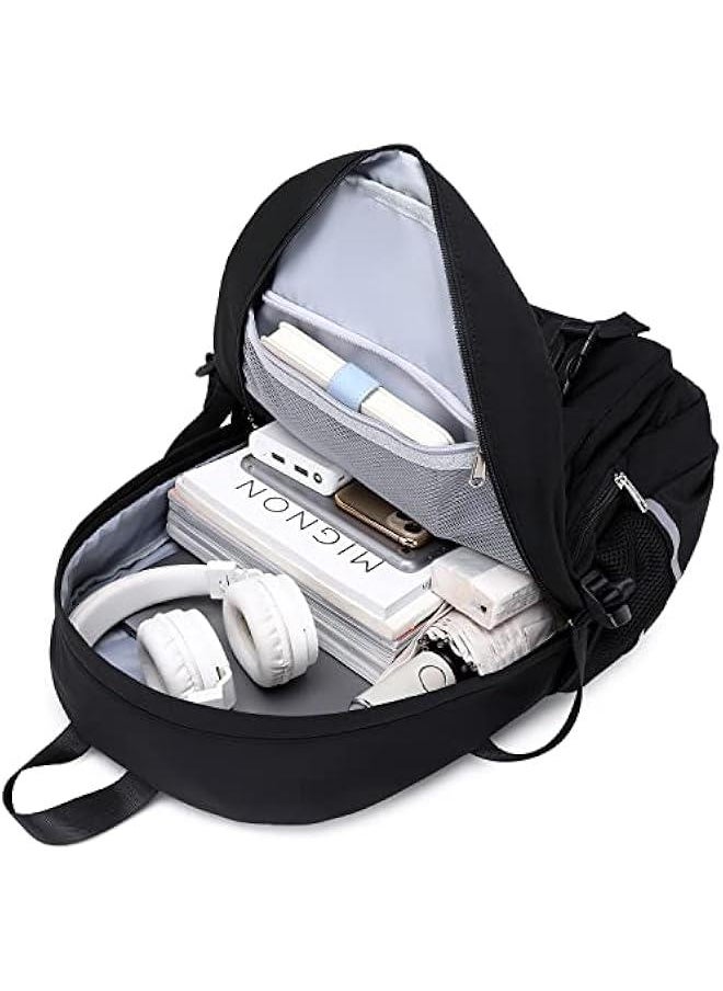 Arabest - Black Big Student Laptop Backpack for College Women High School Teen Girls Bookbag Travel Daypack - Image 1