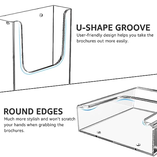 MaxGear Brochure Holder 8.5x11 inch Acrylic Pamphlet Holder Clear Plastic Flyer Holder Wall Mount for Ofiice, School, Exhibition, 3 Pack - Image 4