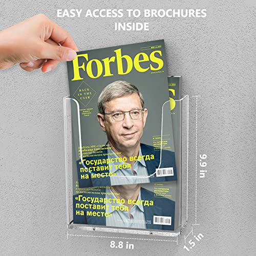 MaxGear Brochure Holder 8.5x11 inch Acrylic Pamphlet Holder Clear Plastic Flyer Holder Wall Mount for Ofiice, School, Exhibition, 3 Pack - Image 2