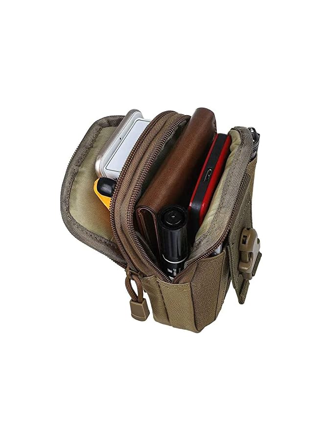promass Tactical Waist Pack Army Camo Molle Bag with Zipper Nylon Tool Holder EDC Pouch Mobile Phone Belt for Camping Hiking - Image 2