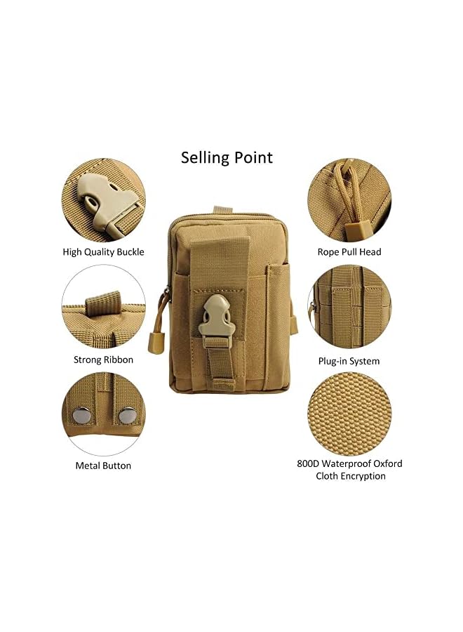 promass Tactical Waist Pack Army Camo Molle Bag with Zipper Nylon Tool Holder EDC Pouch Mobile Phone Belt for Camping Hiking - Image 4