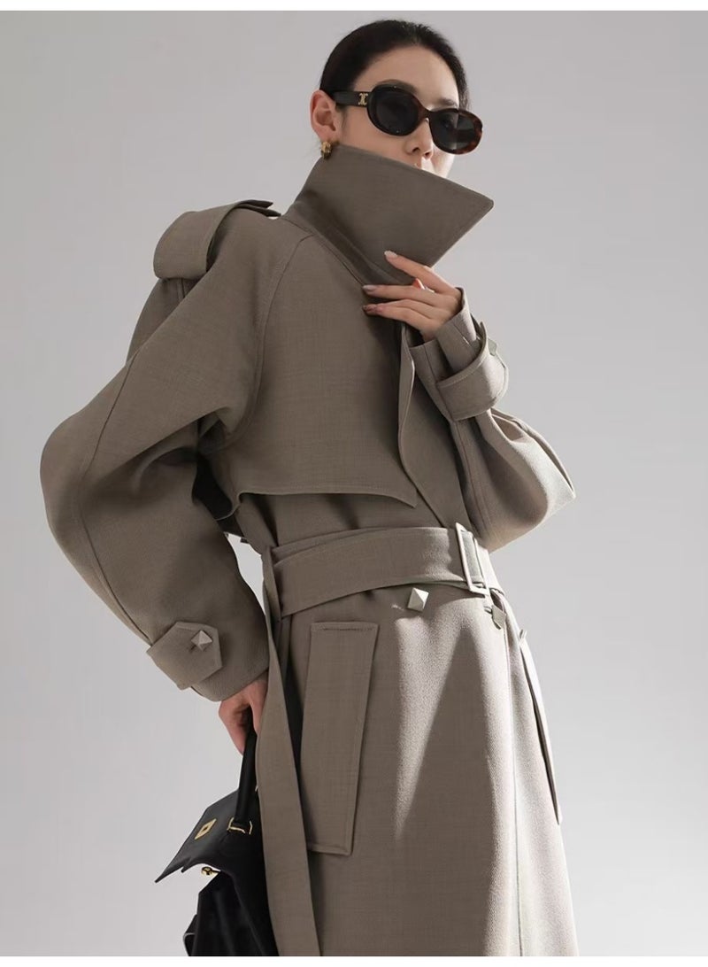 Rivet Design Trench Coat - Image 3