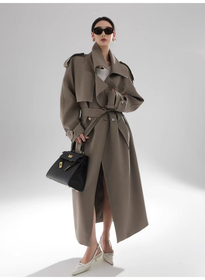 Rivet Design Trench Coat - Image 1