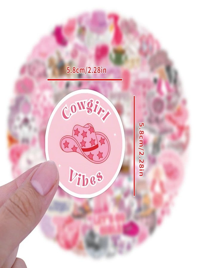 UBOFUGS 110 Pcs Disco Cowgirl Stickers,Pink Disco Party Decor,Western Cowgirl Aesthetic Waterproof Stickers for Water Bottle Laptop Skateboard Pink Preppy Decor for Teen Girl Bedroom Decor - Image 2