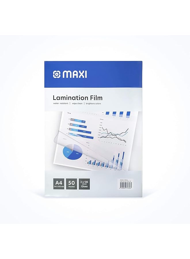 Maxi Lamination Film 216X303Mm 125Mic In A Box Of 50Pc - Image 1