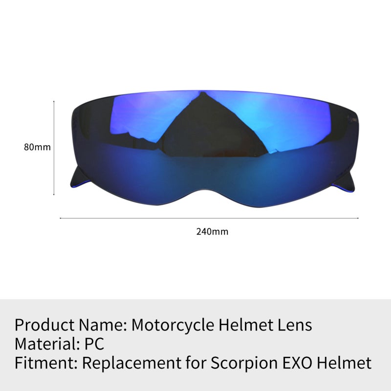 Helmet Lens: Style 1 Premium PC Material Anti-UV Anti-Fog Anti-Scratch - Easy To Install Helmet Visor for Scorpion EXO Retro Helmet Replacement - Image 3