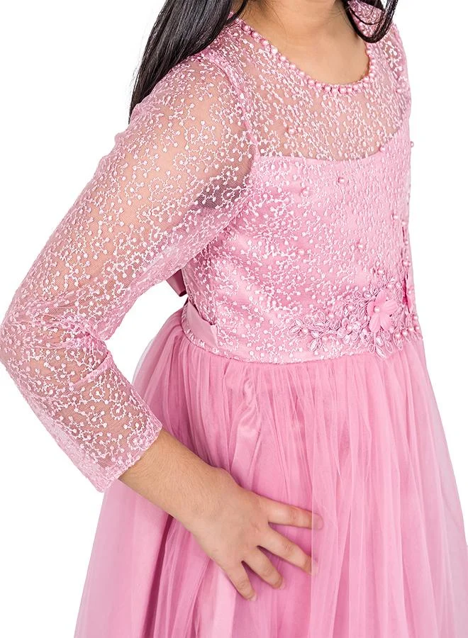 babyqlo Lace Bodice Tulle Dress