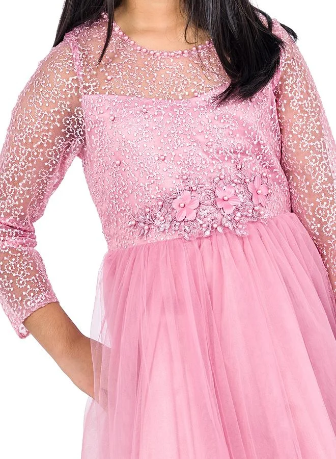 babyqlo Lace Bodice Tulle Dress