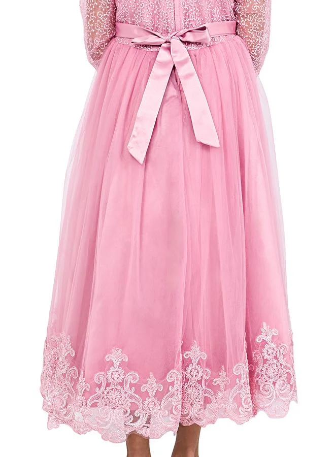 babyqlo Lace Bodice Tulle Dress