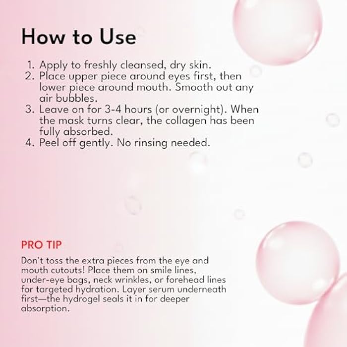 Epielle Deep Hydration BioCollagen Mask 3 Count, Overnight Hydrogel Facial Mask with 500DA Ultra-Low Molecular Collagen, Hyaluronic Acid & Galactomyces Ferment Filtrate, Korean Skin Care - Image 5