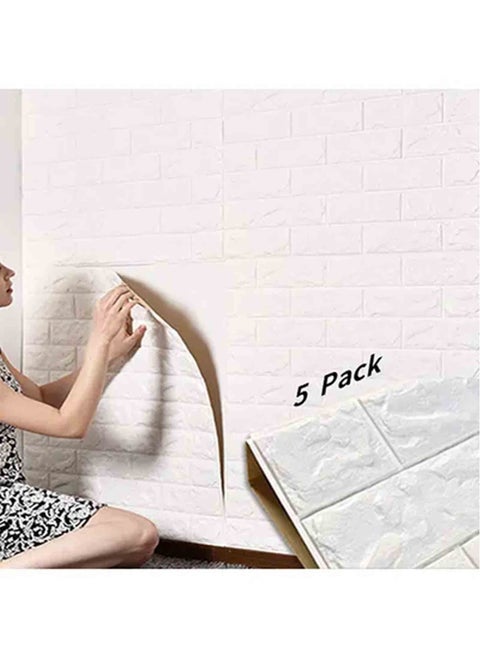 5-Piece 3D Foam Bricks Wallpaper Set